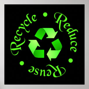 Reduza o poster do reciclar reusar