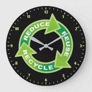 Reduza o relógio de parede do Reciclar de reutiliz