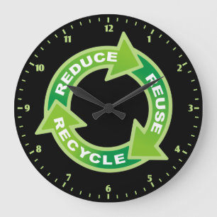 Reduza o relógio de parede do Reciclar de reutiliz