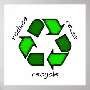 Reduza, reúso o poster do reciclar