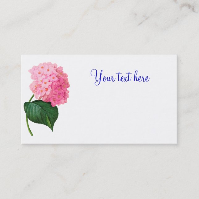 Reduzir Cartões de visitas de Hydrangea Rosa (Frente)