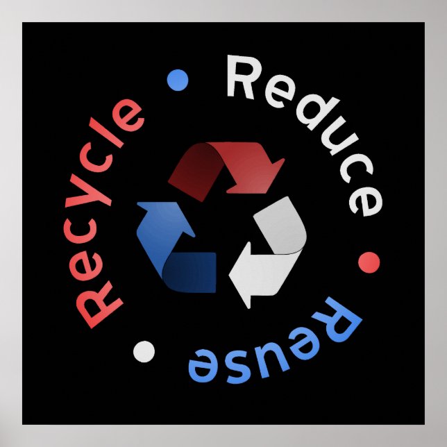 Reduzir, Reutilizar, Poster do Reciclar (RWB) (Frente)