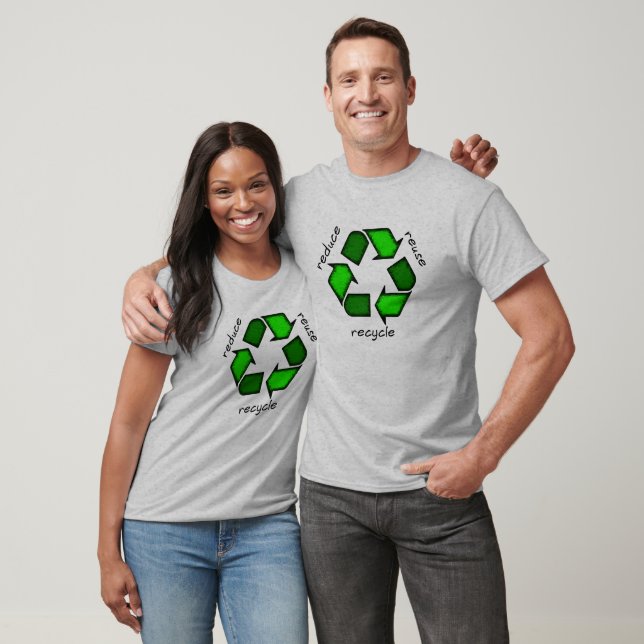 Reduzir, Reutilizar, T-Shirt Reciclar (Unissex)