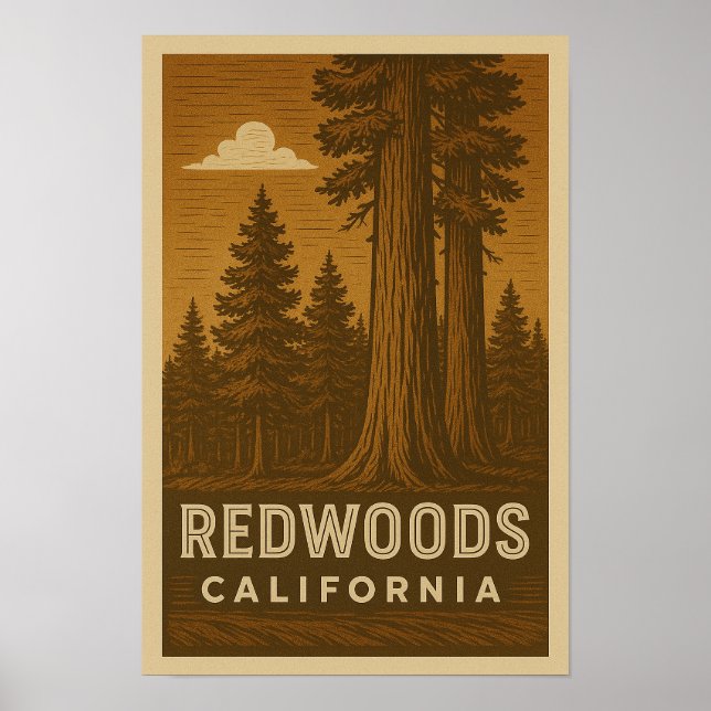 Redwoods National Park Poster da Califórnia (Frente)