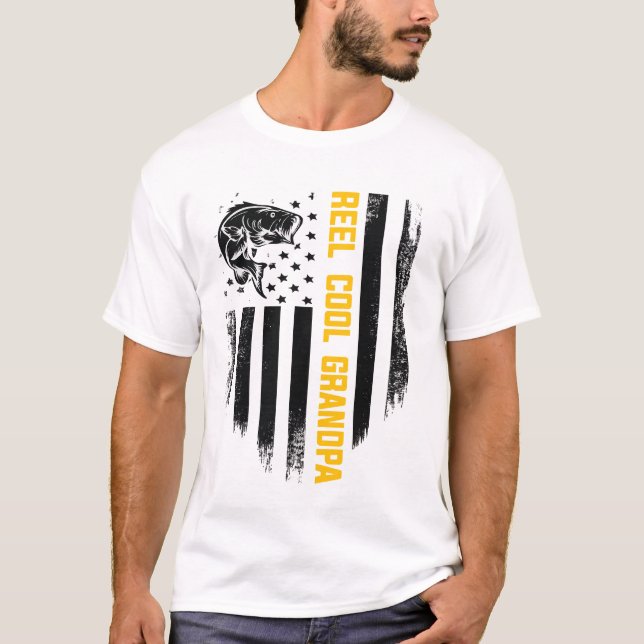 Reel Cool Grandpa Fishing T-Shirt – Funny Fisherma (Frente)