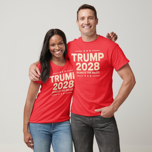 Reescreva as Regras Patriótica, Trump 2028 T-Shirt (Unissex)