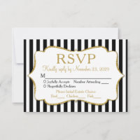Refeição de Resposta de Casamento RSVP de Stripe D