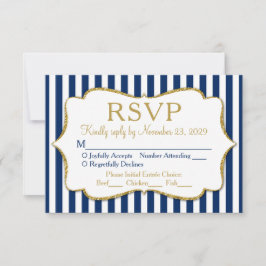 Refeição de Resposta de Casamento RSVP de Stripe D