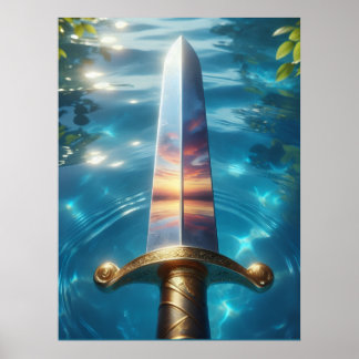 Reflexão Mística da Espada de Fantasia Impressão d