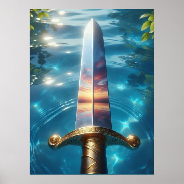 Reflexão Mística da Espada de Fantasia Impressão d (Frente)