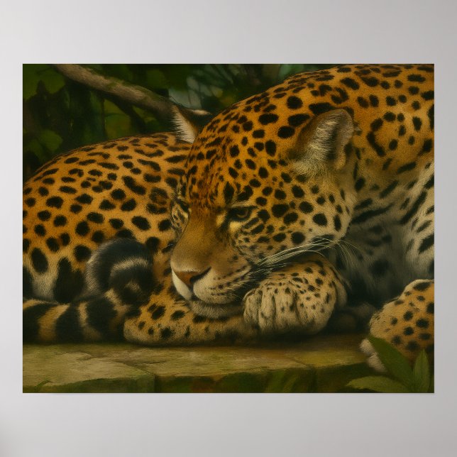Reflexão sobre Jaguar - Impressão de Arte sobre Se (Frente)