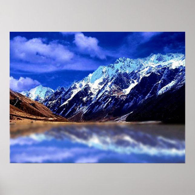 Reflexões da montanha de neve, poster (Frente)