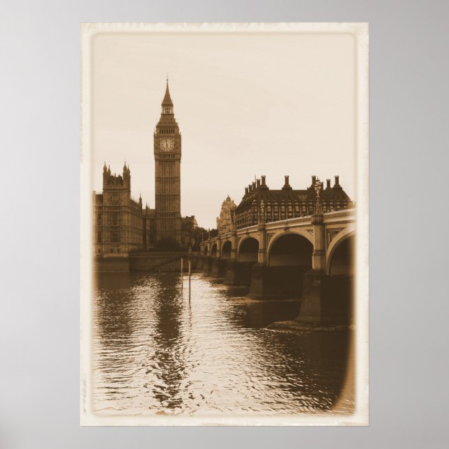 Reflexões do Big Ben Poster (Frente)