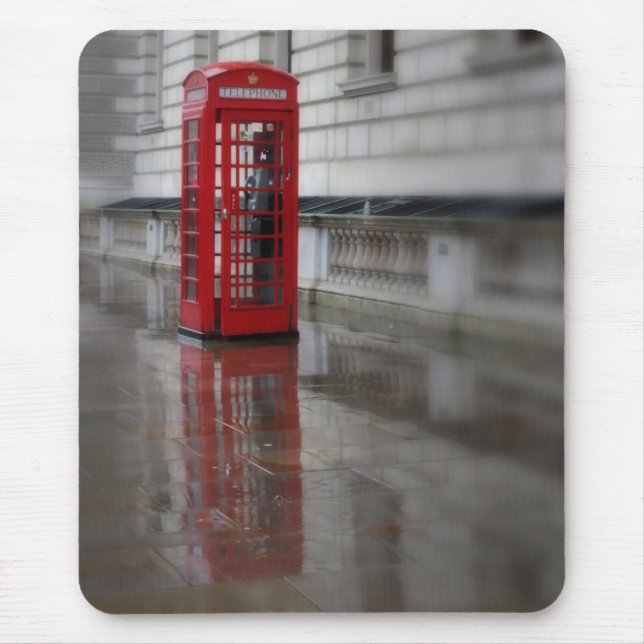 Reflexões em um Red Phone Box - London Mouse Pad (Frente)