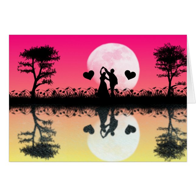 Reflexões românticas - cartão vazio (Frente Horizontal)