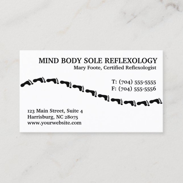 Reflexologia Cartões de visitas Reflexologistas (Frente)