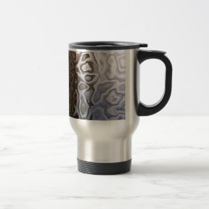Refrigere Brown abstrato, cinza, caneca de viagem