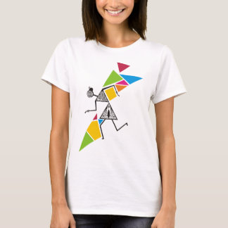 Refrigere o t-shirt tribal de Warli - dança &