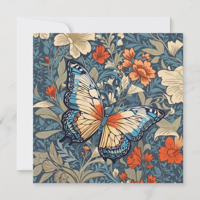 Regal Butterfly Amidst William Morris Floral (Frente)