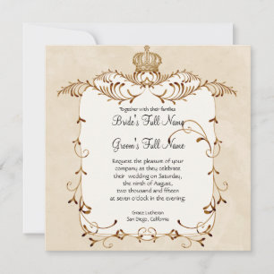 Regal Egrets, Swirls & Damask - Convite Para Casam