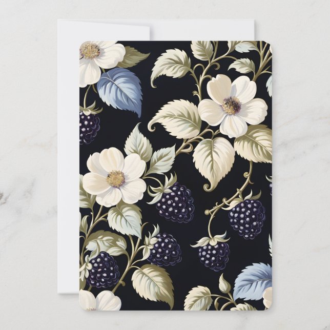 Regal Floral Elegância: Convite de festas Bridal d (Verso)