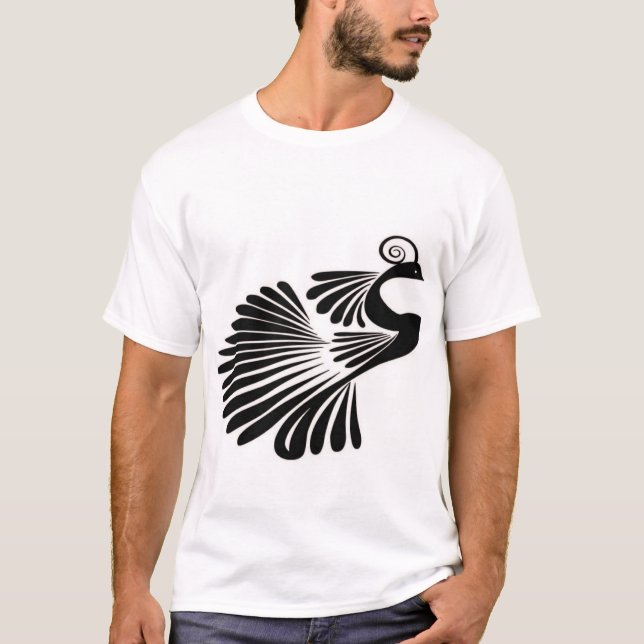 Regal Peacock Glory T-shirt Design (Frente)