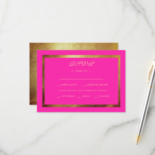 Regal Royal Pink e Dourada RSVP de Casamento Étni
