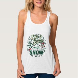 Regata A Vida É Melhor Neve Natal Boneco de Neve Árvores
