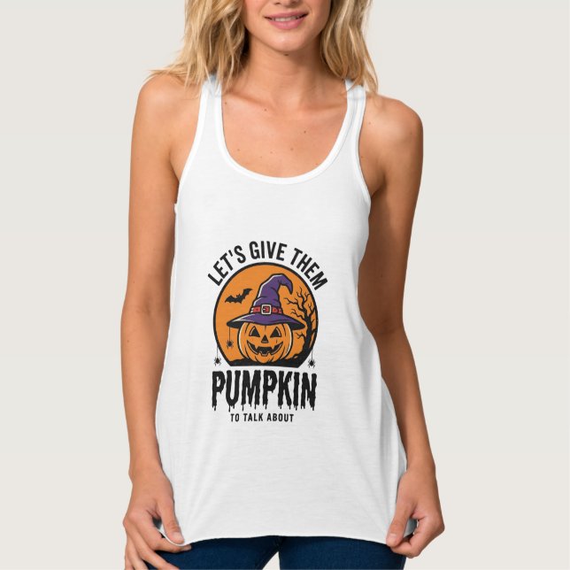 Regata Abóbora de Halloween Chapéu de Bruxa Engraçado Ass (Frente)