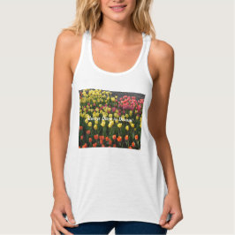 Regata Ajustado fino floral superior (branco) sempre ousa