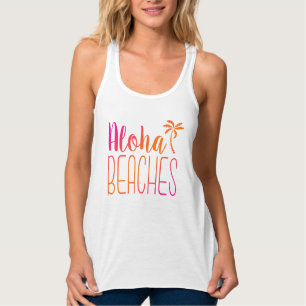 Regata Aloha Beaches Tanque tropical cor-de-rosa e lara