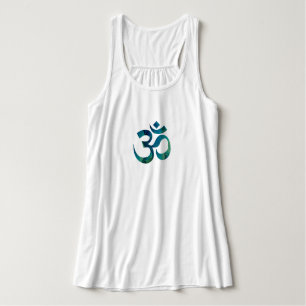 Regata Aqua & Green - Símbolo de Om Flor - Yoga - Tanque