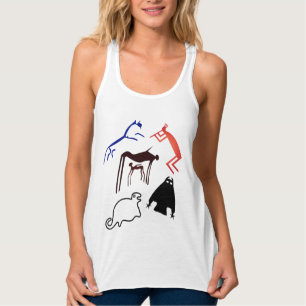 Regata Arte da Terra Tribal Antiga - Camisa-T de Animais