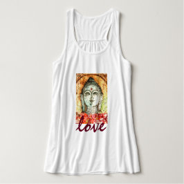 Regata Arte Flowy Racerback da aguarela de Buddha do amor