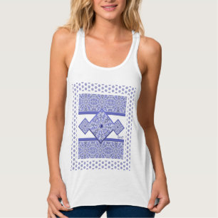 Regata Azul de rendas cerâmicas de Grécia
