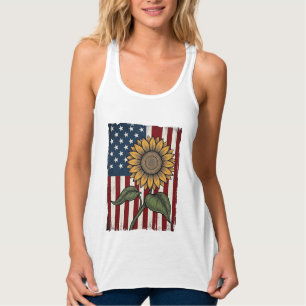Regata Bandeira Americana de Girassol Vintage