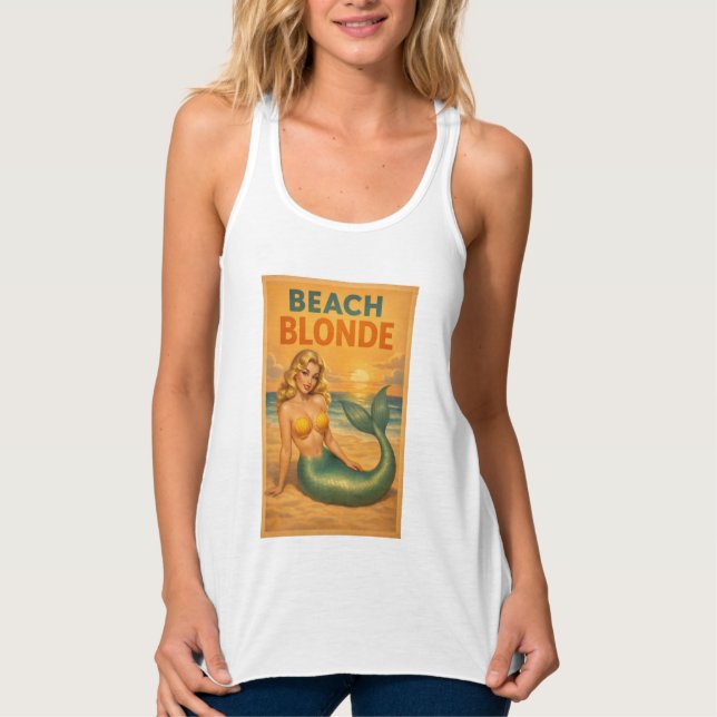Regata Beach Blonde Pin-Up Mermaid - Retro Coastal Life (Frente)