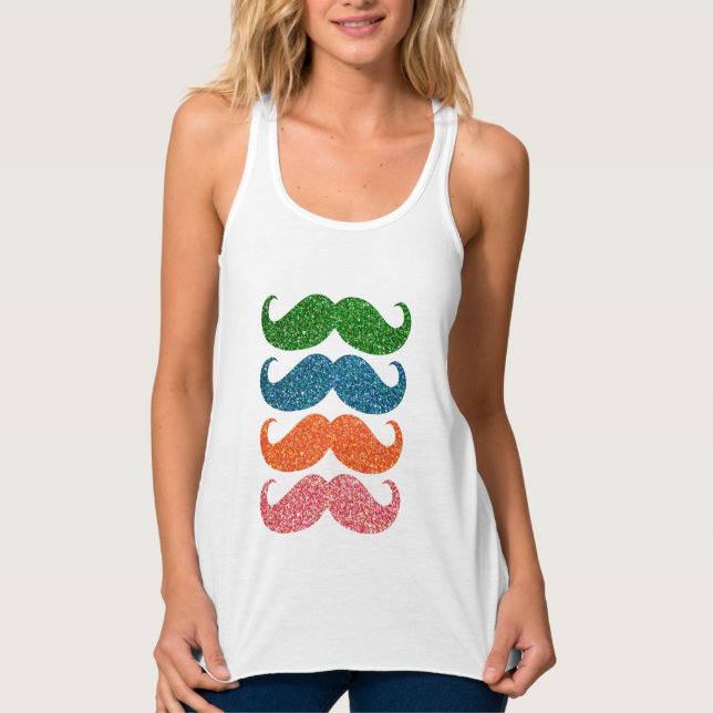 Regata Bigode Colorido com Glitter #3 (Frente)