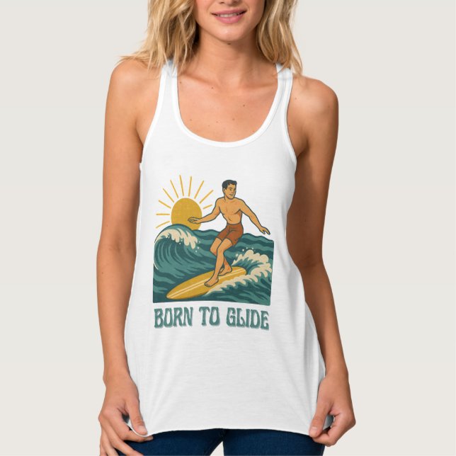 Regata Born To Glide Cali Surfer -Retro Surf Art- Surfing (Frente)