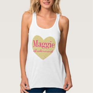 Regata Bridesmaid Personalizada com Impressão de Coração