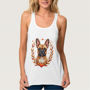 Regata Bulldogue Francês Vintage com Coroa de Folhas de O