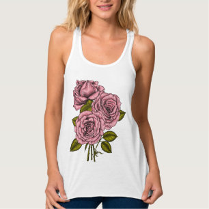Regata Buquê de saia-roseira rosa