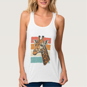 Regata Cabeça de Girafa Vintage Design Vetorial Pôr do So