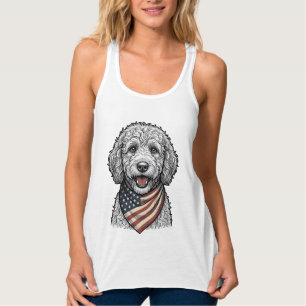 Regata Cachorro Rabiscado Patriótico Desenho Vetorial Ant
