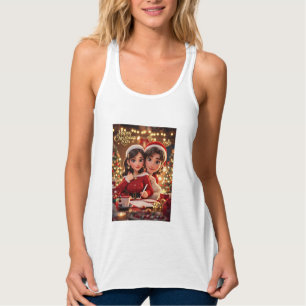 Regata Camisa-T de dupla-blenda feminina