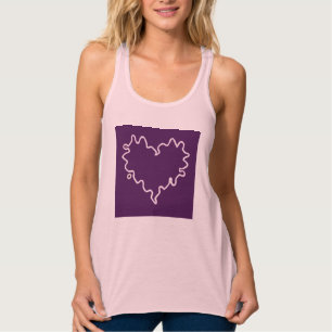 Regata Camisola de alças encaracolado do roxo do coraç
