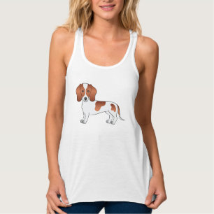 Regata Cão-De-Cartoon De Cabelo Curto Vermelho E Branco