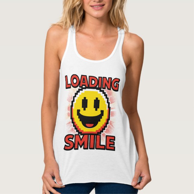 Regata Carregando Smile – Rosto Sorridente Retro Pixel Ar (Frente)