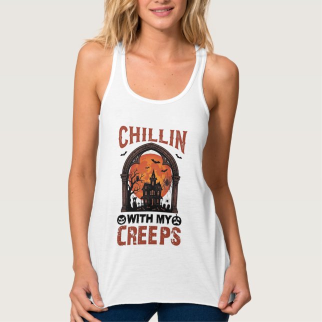 Regata Casa Assombrada do Halloween Chillin Creeps Lua La (Frente)