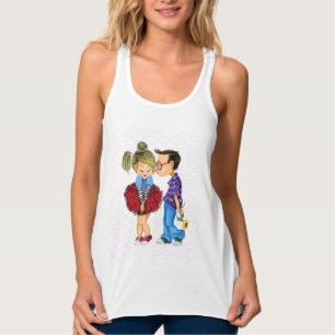 Regata Casal Romântico - Corações de Amor - Beijo  